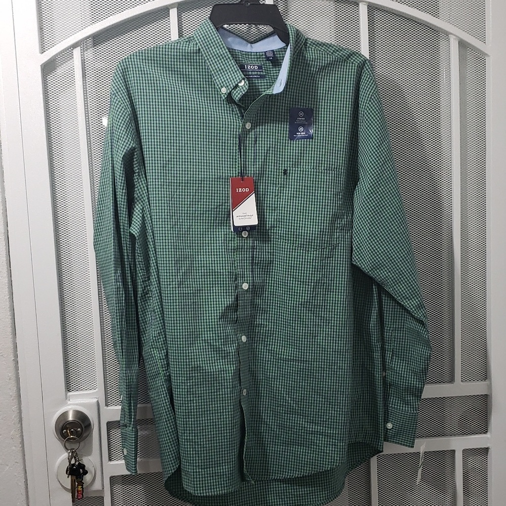 IZOD- LONG SLEEVE DRESS SHIRT LARGE